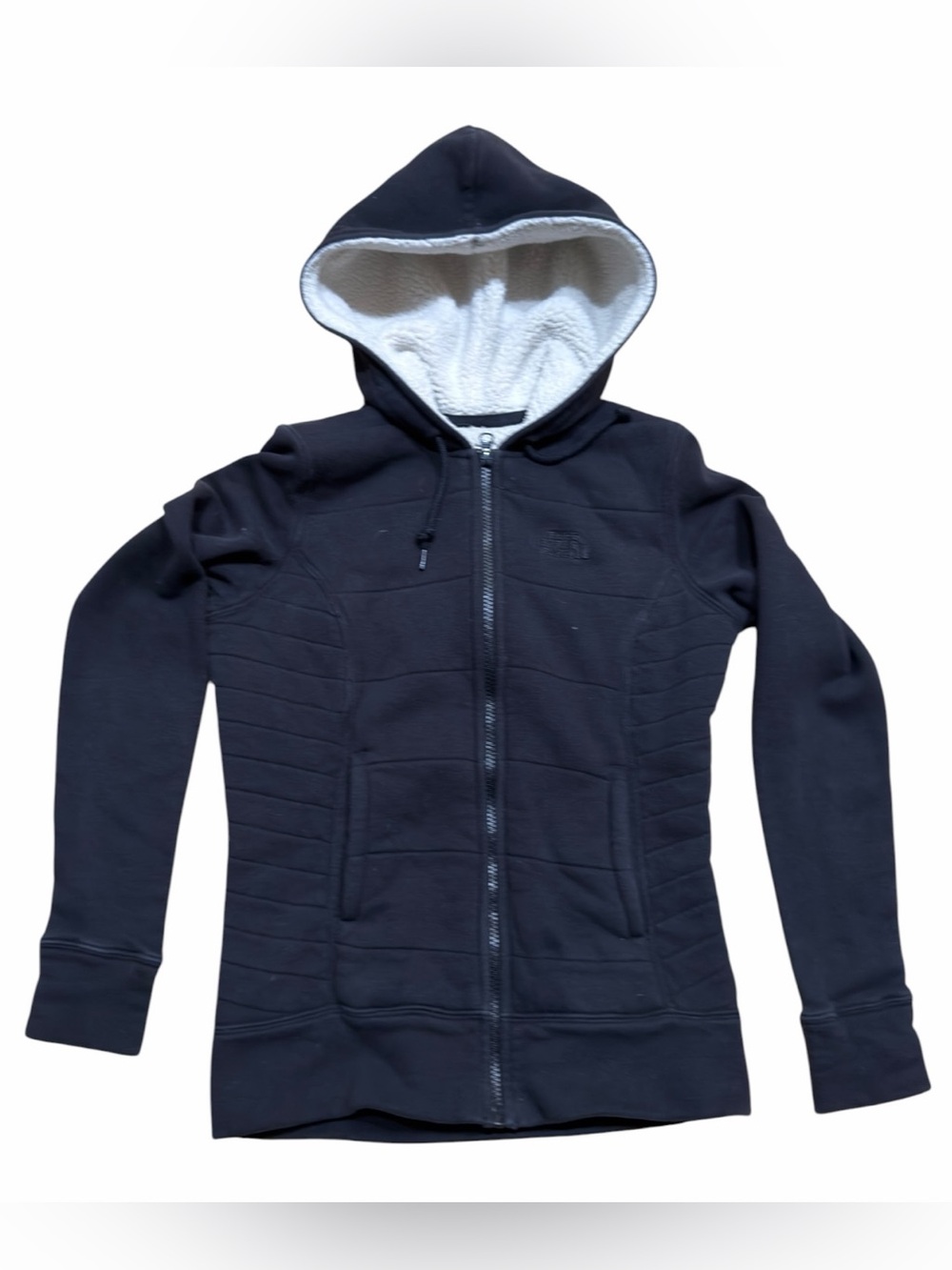 Vintage The North Face Sherpa Lined Quilted Hoodie Jacket Women’s XS Black Y2K